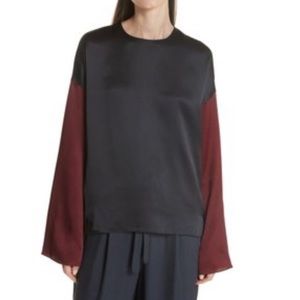Vince Silk Color Block Blouse, M